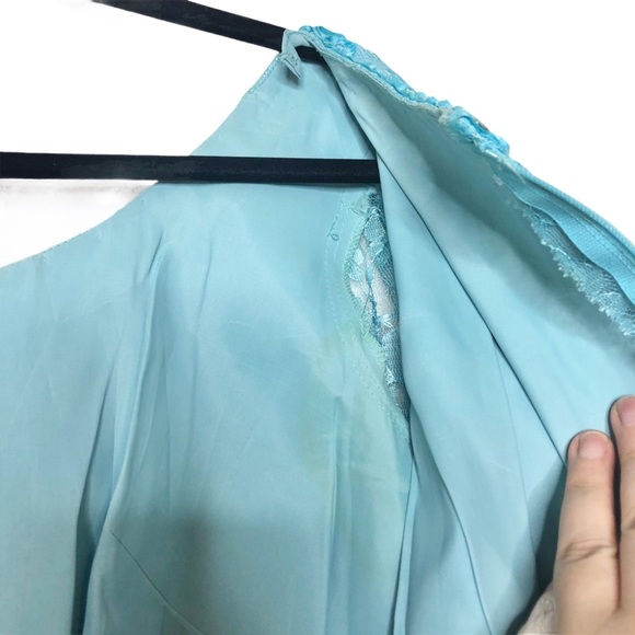 Vintage Mike Benet 60s Blue Lace Overlay Dress - Picture 15 of 15